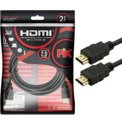 Cabo HDMI PIX 2m 2.0 4K 19 Pinos 018-2222 | R4 14