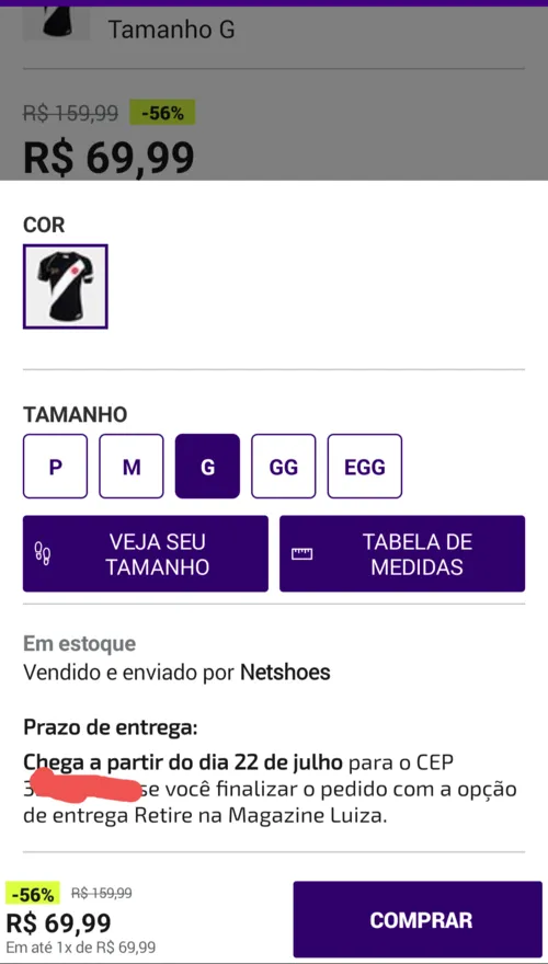 Imagem na descrição da promoção