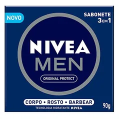 [Rec] NIVEA MEN Sabonete em Barra Original Protect 3 em 1 - Ideal para o corpo, rosto e barba