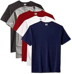 Kit com 5 Camisetas Masculina Básica Algodão Premium