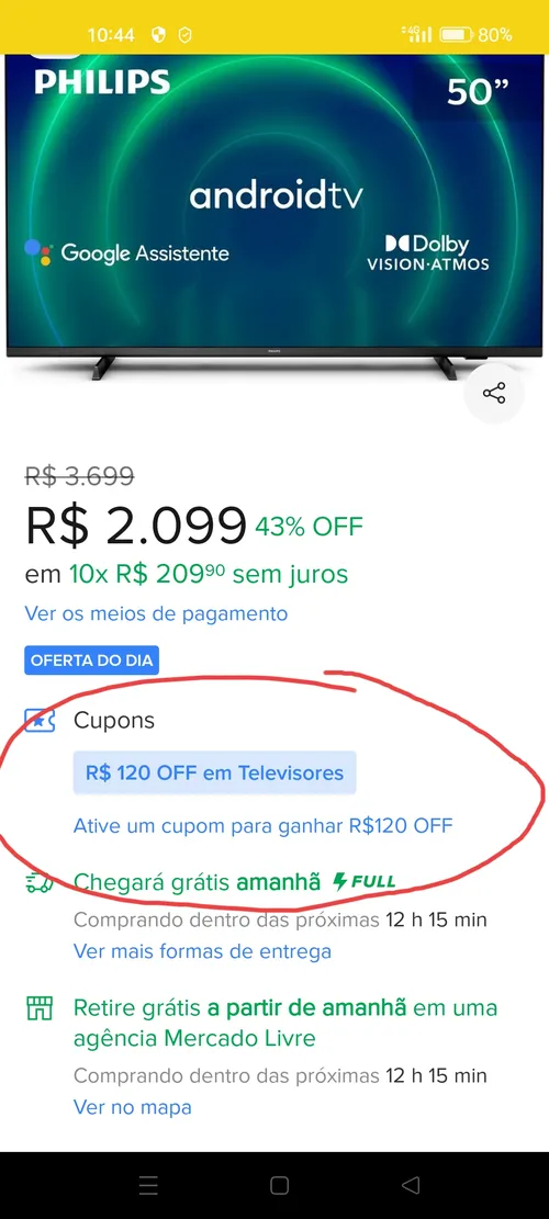 Imagem na descrição da promoção