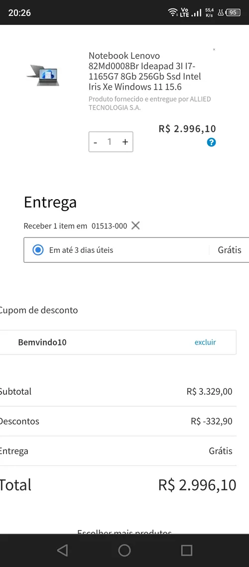 Imagem na descrição da promoção