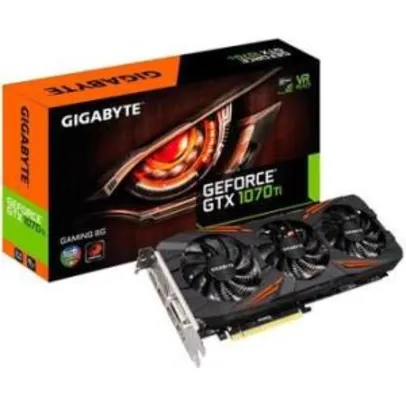 Placa de Vídeo Gigabyte GeForce GTX 1070TI 8GB GV-N107T-GAMING-OC-8GD - 256 Bits, GDDR5, PCI-Express 3.0