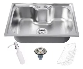 Cuba Pia Cozinha Gourmet Aço Inox 50x40 Viaflix C Acessórios Cor Prateado