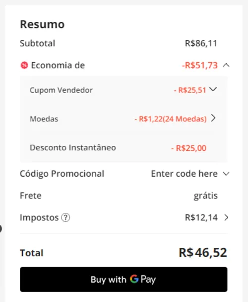 Imagem na descrição da promoção