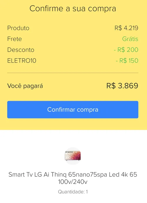 Imagem na descrição da promoção