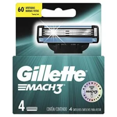 [Prime] Carga para Aparelho de Barbear Gillette Mach3 - 4 Unidades | R$ 27