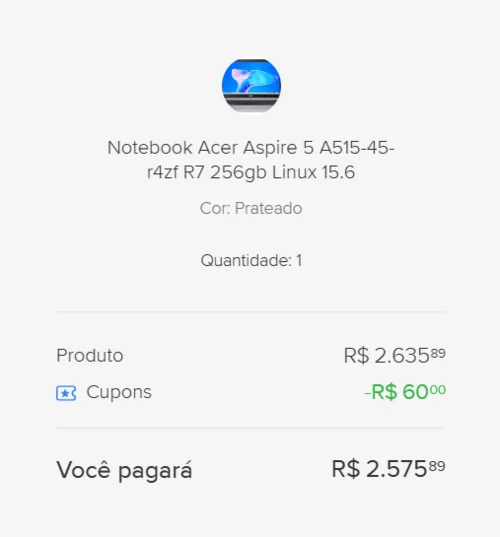 Imagem na descrição da promoção