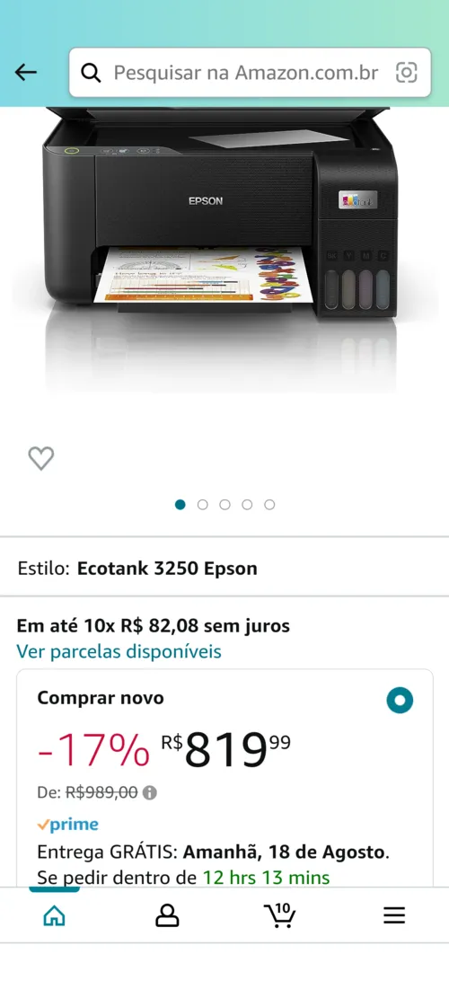 Imagem na descrição da promoção