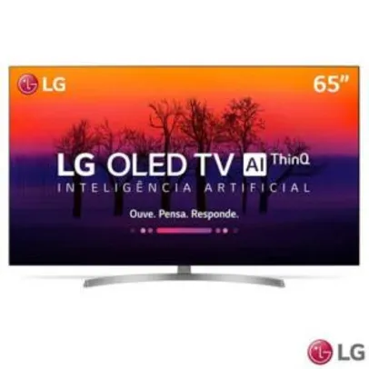 Smart TV 4K LG OLED 65” Ultra HD, 120hz, com Controle Smart Magic, WebOS 4,0, Dolby Atmos® e Wi-Fi - OLED65B8SSC
