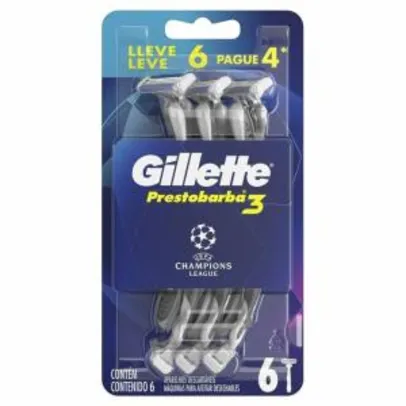 6 unidades - Aparelho De Barbear Gillette Prestobarba ucl lâmina tripla