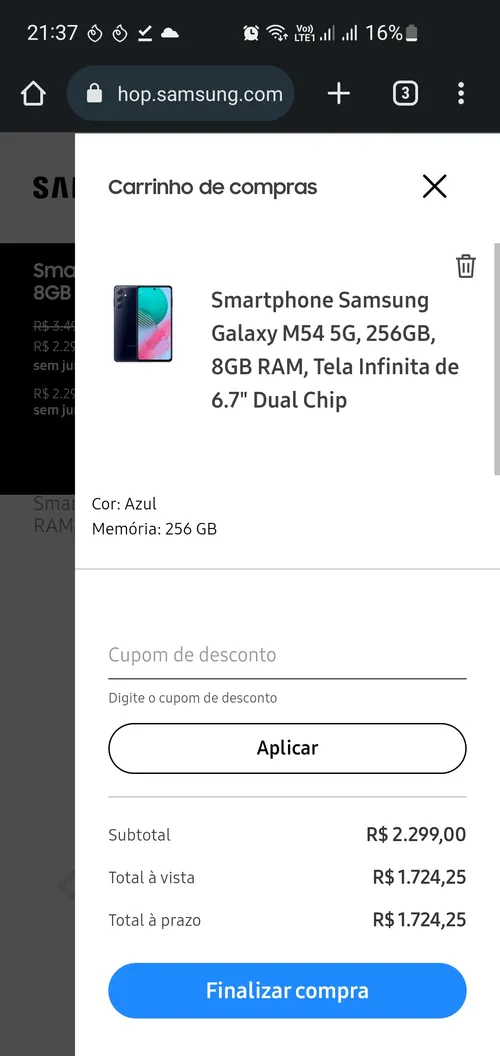 Imagem na descrição da promoção