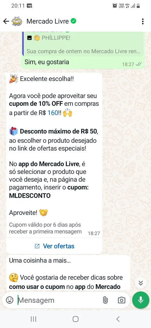 Imagem na descrição da promoção