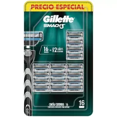 Carga para Aparelho de Barbear Gillette Mach3 - 16 Unidades