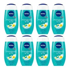 Kit Com 8 Sabonetes Liquidos Nivea Frangipani Oil 250ml