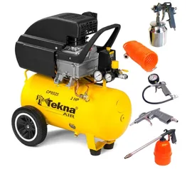 Compressor de Ar 2,0 HP 24 Litros 8,5 PÉS CP8525 TEKNA com Kit Multiuso | R$825