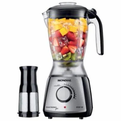 Liquidificador Mondial Eletronic L66 Jarra em San Cristal 1,6L 700W 11 Velocidades Preto e Inox 110V - R$75