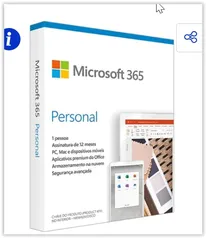 Microsoft 365 Personal Assinatura Anual para 1 Usuário PC, Mac, iOS e 