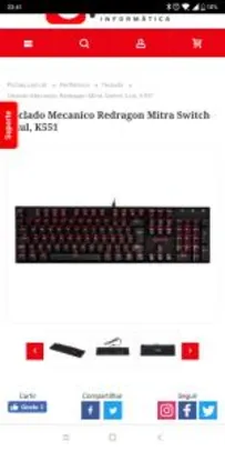 Teclado mecânico redragon ABNT 2 - R$180