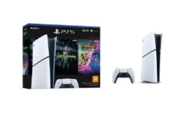 Console PlayStation 5 Slim, Edição Digital, Branco + 2 Jogos - 1000038914