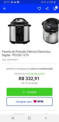 [R$299 com Ame] Panela de Pressão Electrolux Digital - PCC20 127V - R$333