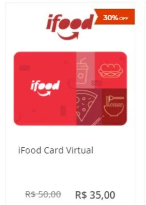 [Clube Oi+Alegria] - Ifood Gift Card - 30% Off. R$ 50,00 por R$ 35,00