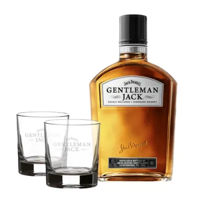 whiskey Gentleman Jack 1000ml + 2 copos (brinde)