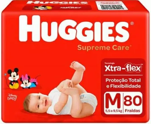 2 pacotes de Fralda Huggies Supreme Care M 80 Unidades | R$82