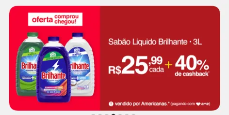 [APP / AME 31,18] 2 Detergentes Líquido Brilhante 3 L