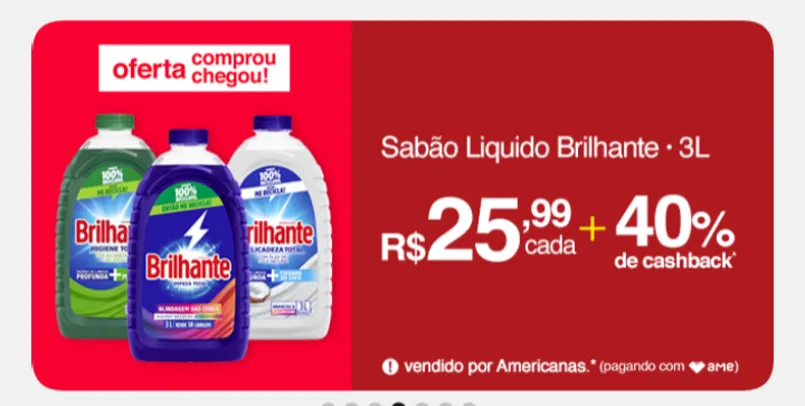 [APP / AME 31,18] 2 Detergentes Líquido Brilhante 3 L