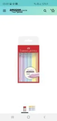[PRIME] 6 Canetas Marca Texto Faber-Castell Pastel | R$ 12