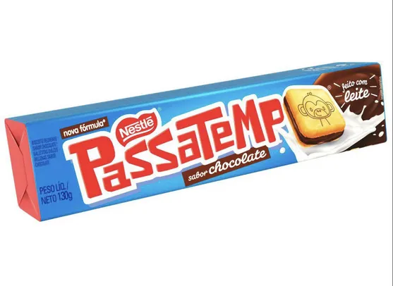Biscoito Recheado Chocolate Passatempo 130g | R$ 1,28