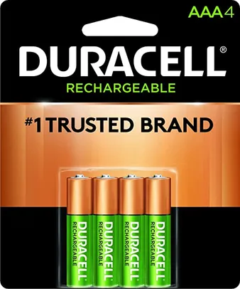 [APP] Pilha Recarregável AAA Palito DURACELL Com 4 Unidades