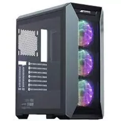 Gabinete Gamer SuperFrame Lion, Mid Tower, RGB, Vidro Temperado, EATX, Black, Sem Fonte, Com 3 Fans