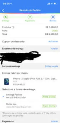 iPhone 12 Apple 64GB 6,1” | R$5.499