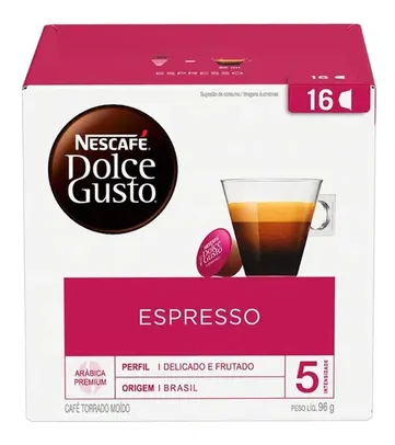 Café em Cápsula Nescafé Dolce Gusto Espresso 16 Cápsulas