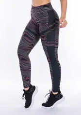 Calça legging sublimada printed new wave rosa