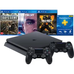 (CC Sub+AME R$1779 )Console Playstation 4 1Tb Hits Bundle Edição 5.1 + 2 Controles Dualshock 4 sem fio - PS4 R$1999