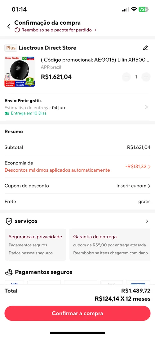 Imagem na descrição da promoção