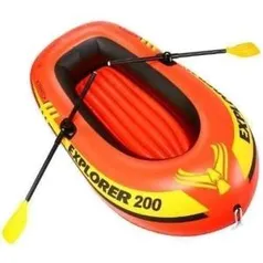 Bote Inflável Explorer 200 Intex 2 Pessoas Até 95kg + Remo + Bomba