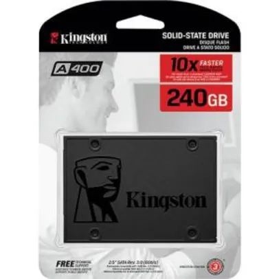 (APP) SSD Kingston A400 240GB - 500mb/s Leitura e 350mb/s Gravação (Marketplace)(Frete grátis Prime)