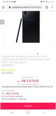 Smartphone Samsung Galaxy Note 10 Plus 256GB - R$3979