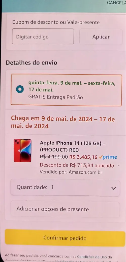 Imagem na descrição da promoção