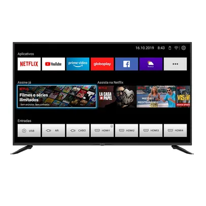 Smart TV 4K LED 50&quot; Britânia BTV50N10N5E UHD WIFI Integrado Preta