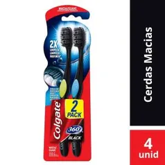 Escova Dental Colgate 360º Black 4unid ou Colgate Slim Soft Black 3unid R$ 12