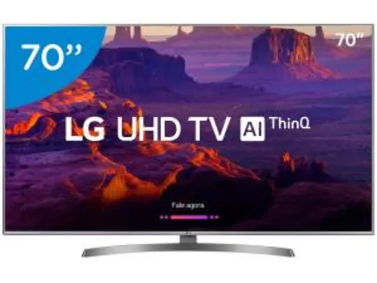 Smart TV LED 70" LG 70uk6540 UHD 4k com Conversor Digital 4 HDMI 2 USB Wi-Fi Webos 4.0 Inteligencia Artificial R$5579