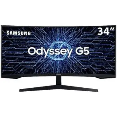 Monitor Gamer Curvo Samsung Odyssey G5 34" WQHD 165Hz 1ms Ultrawide HDMI Freesync Premium | R$3899