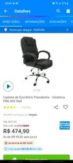 [Cliente Ouro] Cadeira de Escritório Presidente - Giratória PRE-002 Nell | R$375