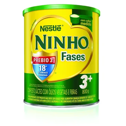 3 latas Leite Ninho Fases 3+ 800g