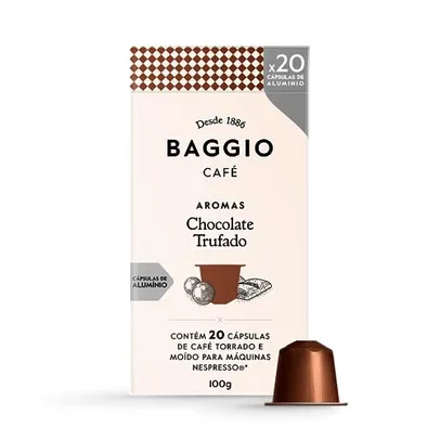 Cápsulas de Café Baggio Café Aroma Chocolate Trufado, compatível com Nespresso, contém 20 cápsulas